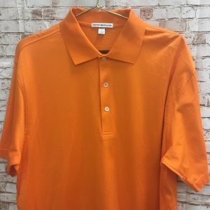 Peter Millar Golf Polo Solid Orange Outdoor Shirt